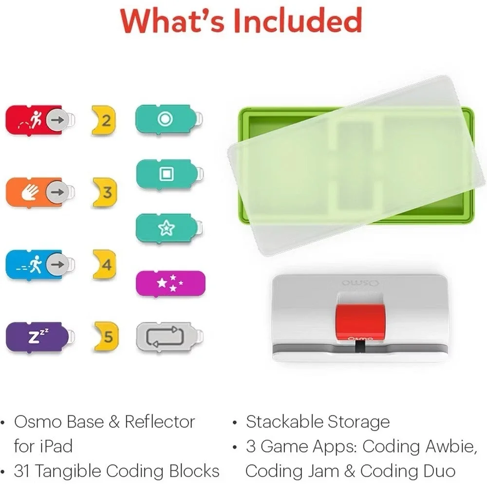 NEW Open Box Osmo Coding Starter Kit for iPad - 3 Games - 31 Blocks - Ages 5-10